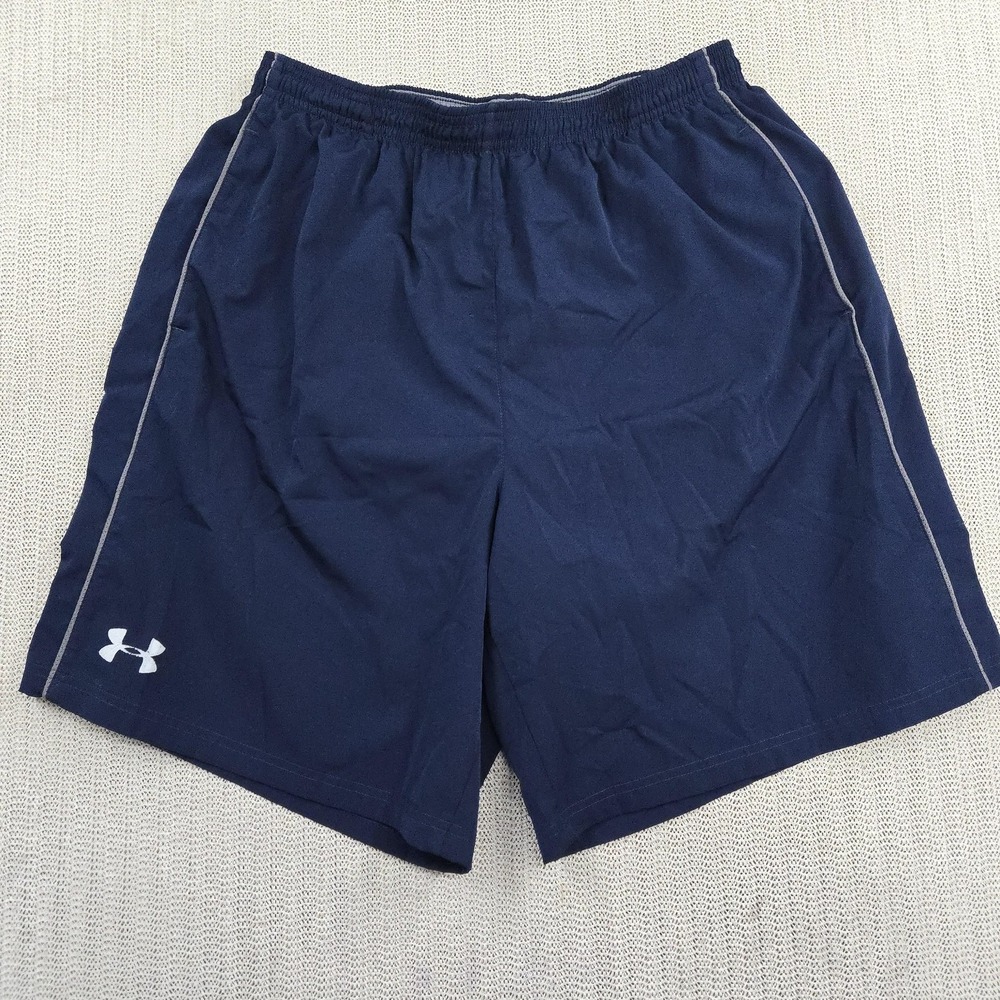 Under Armour Shorts Mens Large Blue HeatGear Mesh Running Athletic Training Gym